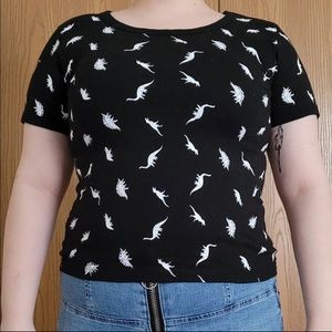 Black Dinosaur Print Shirt